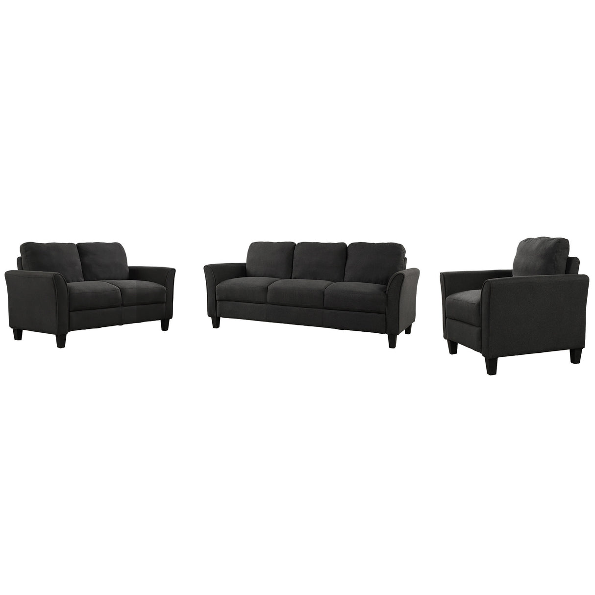 3 PC Living Room Set With Sofa, Love Seat and Chair