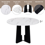 5-Piece Faux Marble Round Dining Table set