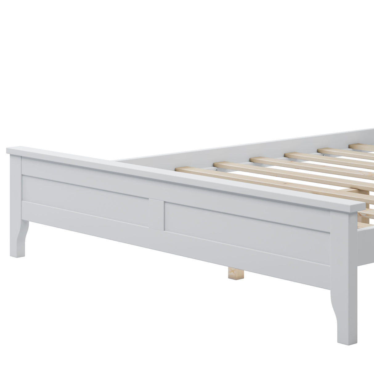 Full Modern Solid Wood Platform Bed - White