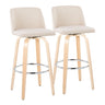 Toriano - Contemporary Fixed Height Barstool & Swivel With Round Footrest (Set of 2)