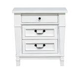 Coastal 3 Drawer Nightstand - White