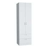 Armoire Organiser, Two Shelves, Rod, Double Door Cabinet Armoire