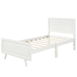 Twin Platform Bed Frame Mattress Foundation With Headboard And Wood Slat Support