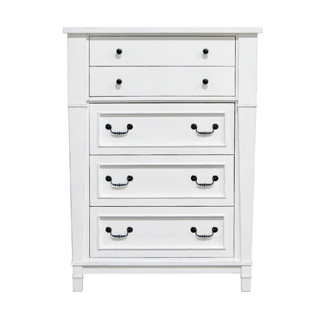 Coastal 5 Drawer Chest - White