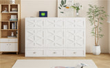 Queen Size Murphy Bed with Large Drawers, Brushed White