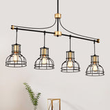 40 " Hanging Farmhouse Linear Chandeliers - Gold / Matte Black