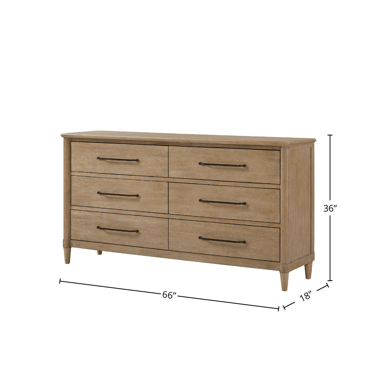 Casual 6 Drawer Dresser - Sand