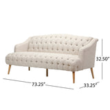 Sturdy Velvet Sofa - Beige