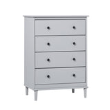 Classic 4 Drawer Solid Wood Dresser - Gray