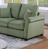 2 PC Living Room Set Including Sofa and love Seat With Pillows -Sage Green