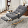 Modern Teddy Gliding Rocking Chair With High Back, Retractable Footrest, And Adjustable Back Angle For Nursery, Living Room, And Bedroom