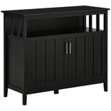 Homcom - Sideboard Buffet Cabinet With 2 Doors And Adjustable Shelves - Black