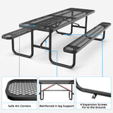 Metal Expanded Rectangular Picnic Table