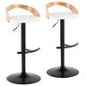 Grotto - Contemporary Adjustable Barstool With Swivel With Rounded T Footrest Elegant Design (Set of 2)