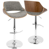 Fabrizzi - Mid Century Modern Adjustable Barstool With Swivel (Set of 2)