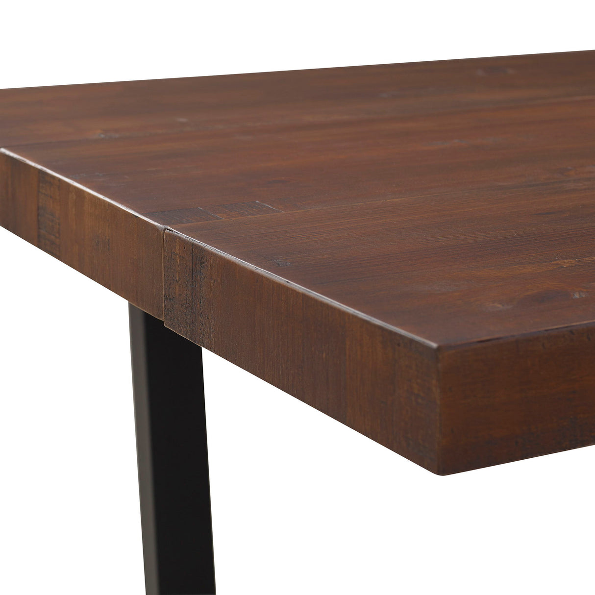 Modern Distressed Solid Wood And Metal Open Frame Dining Table