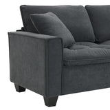 Modern Sectional Sofa with Pillow sand Ottoman - Dark Gray