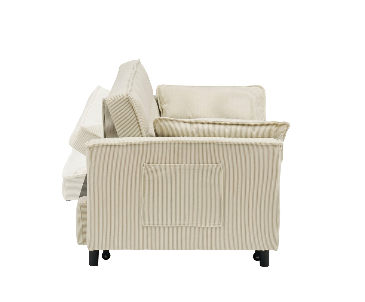 54.30-inch Love Seat with Pull Out Bed - beige