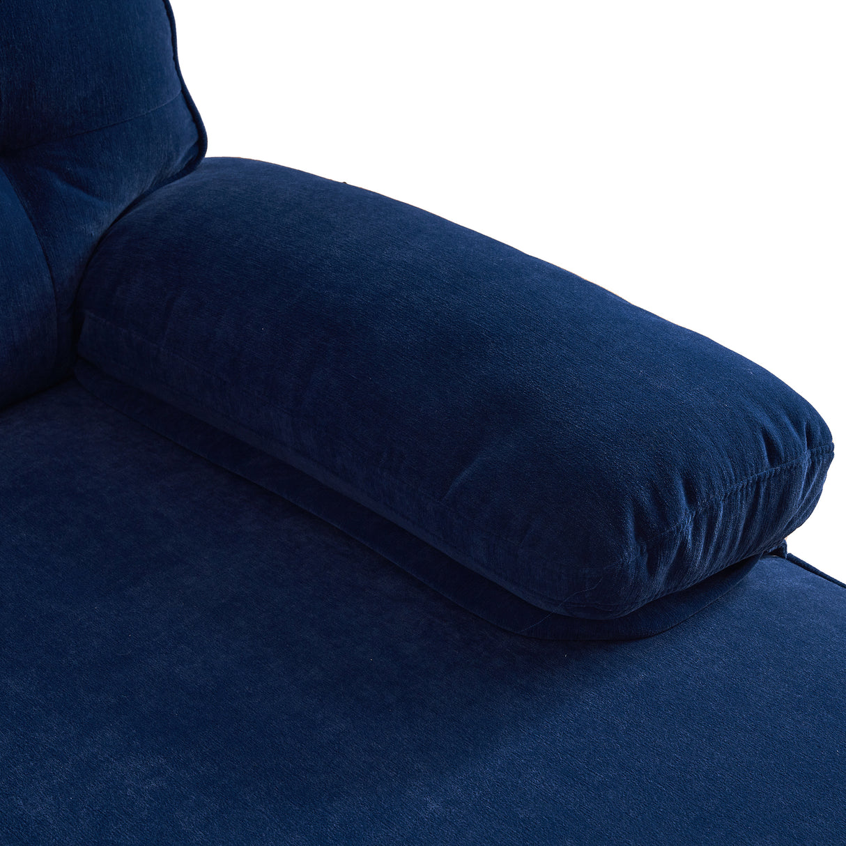 83" Modern Velvet Sofa Chaise - Blue