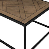 Contemporary Decorative Parquet Top Rectangle Coffee Table - Parquet Veneer