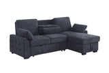 Mackenzie - Chenille Fabric Sleeper Sectional With Right-Facing Storage Chaise