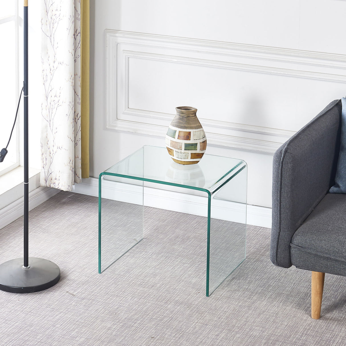 Tempered Glass End Table - Transparent