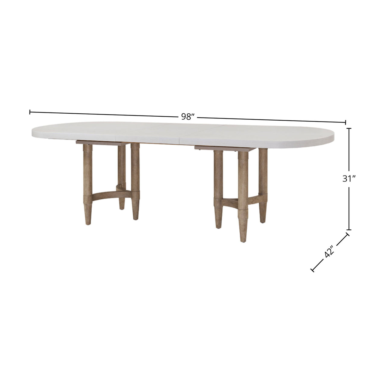 Triad - Double Pedestal Dining Table With Leaf - Sand