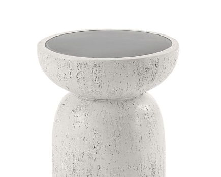 Dylana - Natural Fiber Concrete Accent Table - Gray