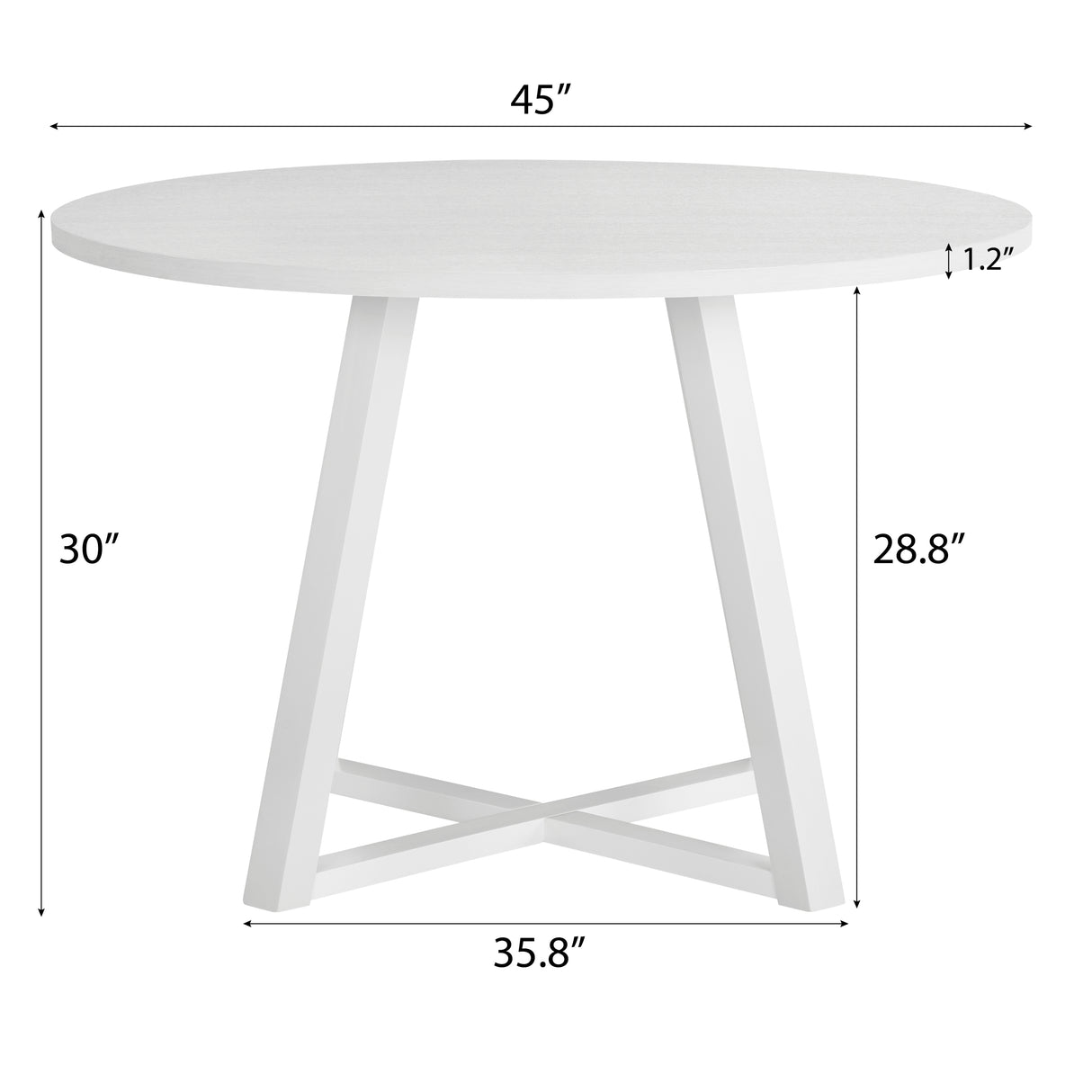 Durban 5-Piece Round Dining Set, with 4 Boucle Chairs