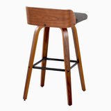 Maya - Mid Century Modern Fixed Height Barstool With Swivel And Square Footrest (Set of 2)