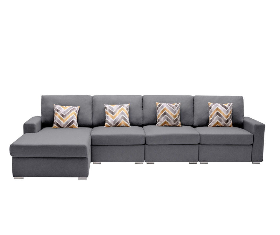 Nolan - 4 Piece Reversible Sectional Sofa Chaise With Interchangeable Legs