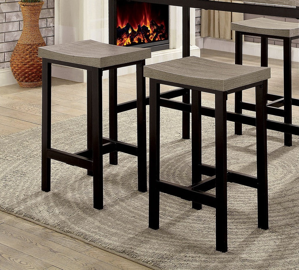 5 Pc Two Tone Counter Height Dining Set - Black/ Beige