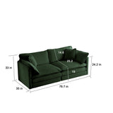 2 Pc Chenille Living Room Set - Green