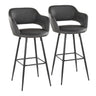 Margarite - Contemporary Fixed Height BarStool With Square Footrest (Set of 2)