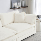 Chenille 2 Piece Living Room Set - White