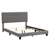 Upholstered Platform Bed With Tufted Headboard, No Box Spring Needed