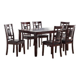 7pc Dining Set with Upholstered PU Chairs - Espresso