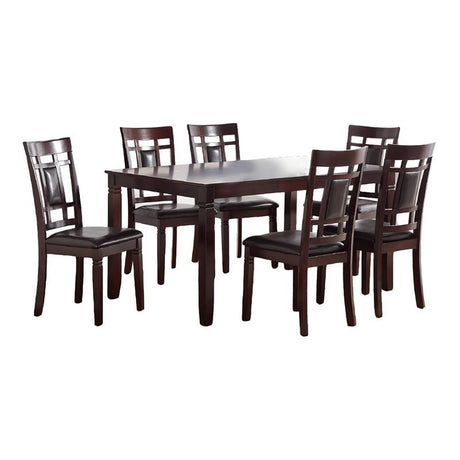 7pc Dining Set with Upholstered PU Chairs - Espresso