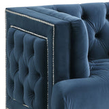 Ansario - Velvet Chair - Blue