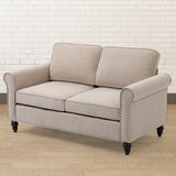 Transitional Upholstered Loveseat - Light Beige