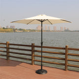 8.8' Outdoor Aluminum Patio Umbrella, Market Umbrella With 33 Pounds Round Resin Umbrella Base Lift