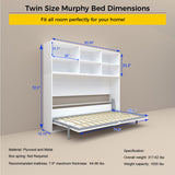 Mordern Design Twin Size Murphy Bed With Shelf Storage - White