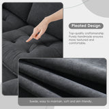 Modern Sectional Sofa with Pillow sand Ottoman - Dark Gray