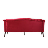 Sturdy Velvet Sofa - Red