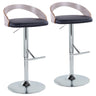 Grotto - Contemporary Adjustable Height Barstool With Swivel With Straight T Footrest (Set of 2)