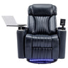 270 Degree Power Swivel Recliner, Home Theater Seating With Hidden Arm Storage And LED Light Strip, Cup Holder, 360 Degree Swivel Tray Table, And Cell Phone Holder, Soft Living Room Chair