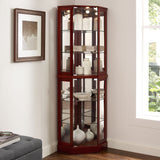 6 Shelf Corner Curio Display Cabinet With Lights, Mirrors And Adjustable Shelves (E26 Light Bulb Not Included)