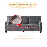 Corduroy Living Room Set Including Sofa and Love Seat -  Dark Grey