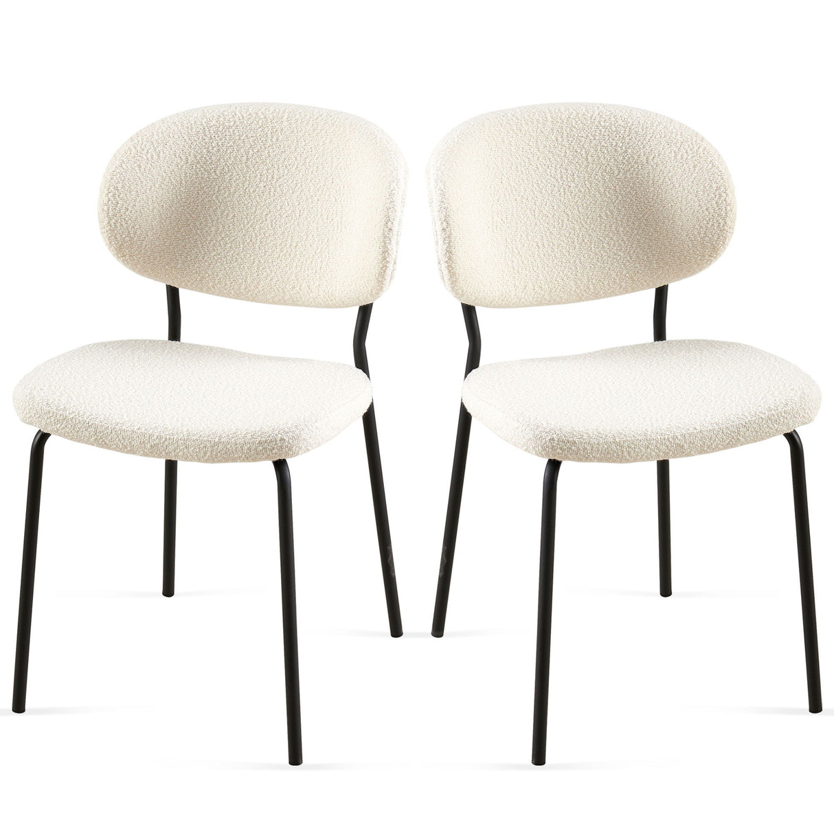 Boucle Dining Chairs, Dining Chairs With Metal Legs For Dining Room, Kitchen, Living Room