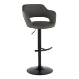 Margarite - Contemporary Adjustable Barstool With Swivel With Rounded T Footrest (Set of 2)